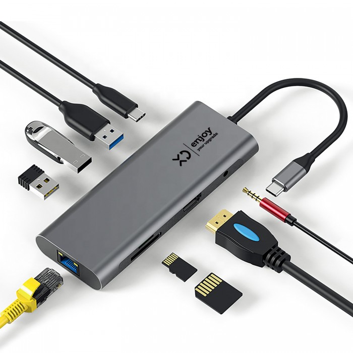 USB TYPE C to 9 in 1 MULTIPORT HUB – XDBSHUB9